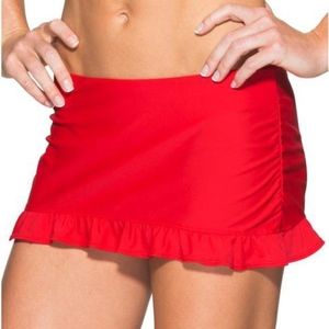 Athlete Ruffle Swim Skirt RED small